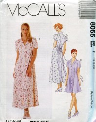 8055 MCCALLS SS TIED FLARE BUTTON DRESS LENGTHS PATTERN 4-8 or 16-20 choice  UNCUT